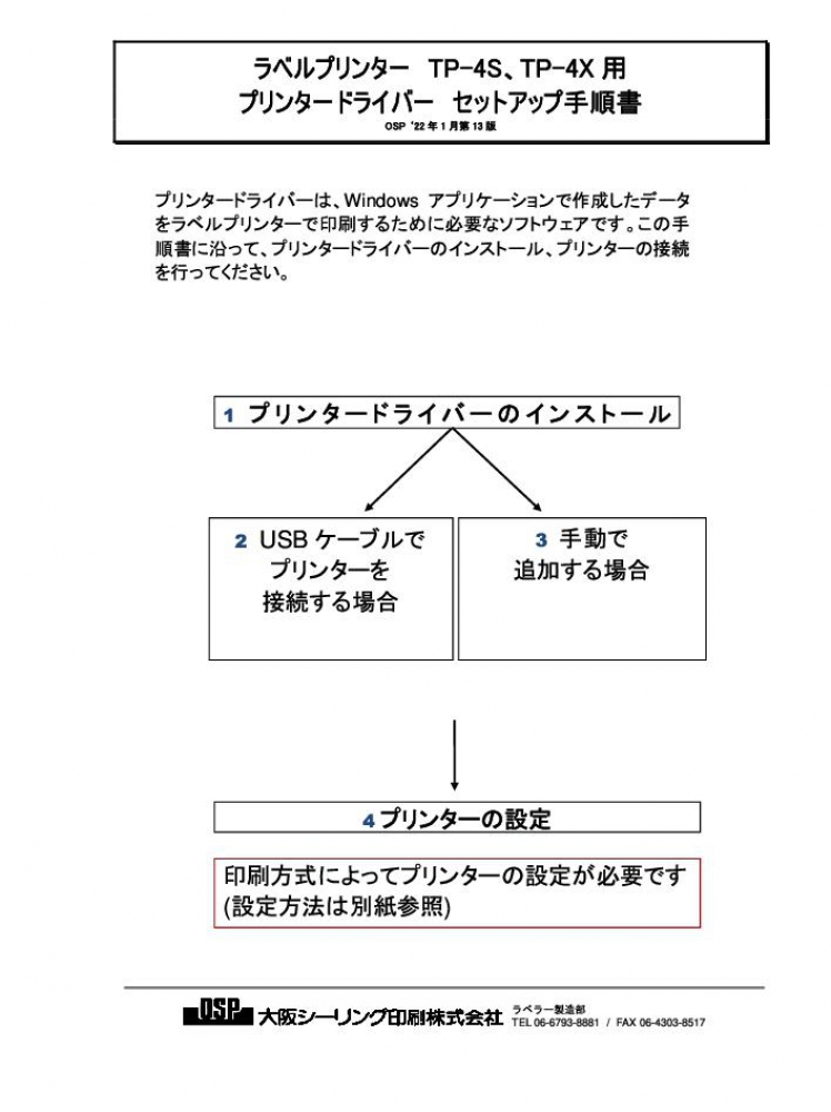 プリンタドライバセットアップ手順書