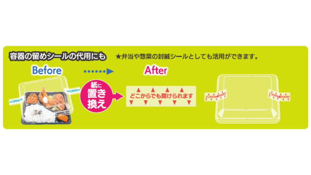 容器の留めシールの代用