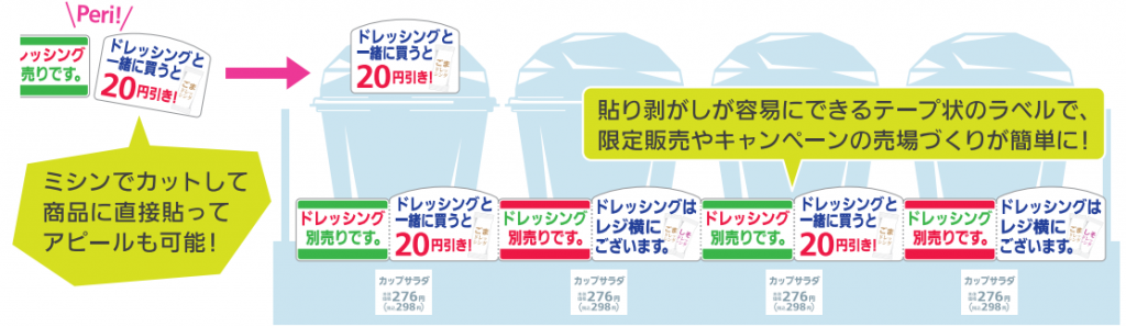 レールポップで売り場が華やかに
