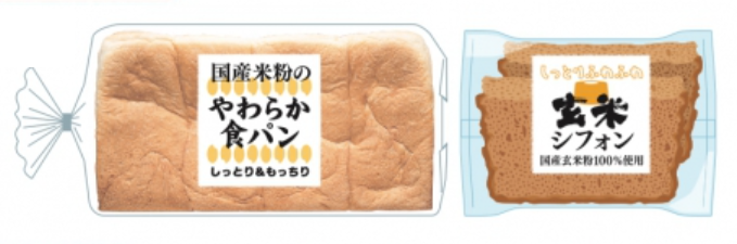 小麦の代替え需要の米粉商品に