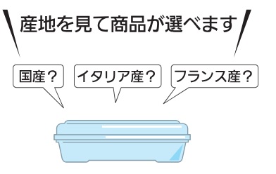 産地を見て商品が選べる